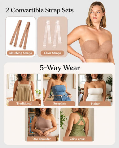 Strapless Longline Half-Cup Corset Bra
