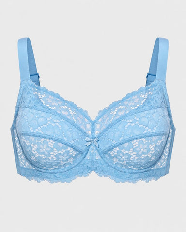 Plus Size Full-Coverage Unlined Lace Support Bra