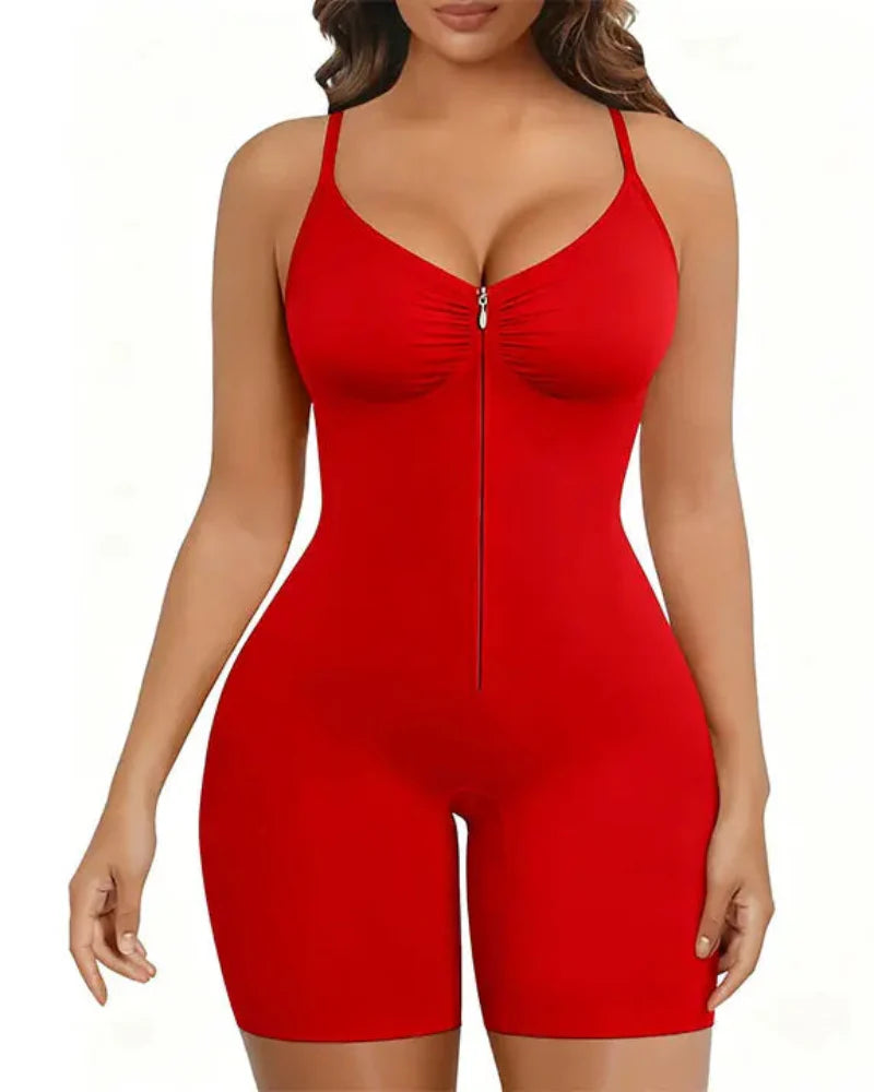 Women's Tummy Control Zip Front Bodysuit