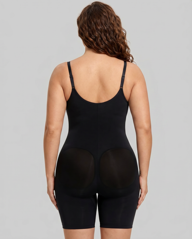 Women's High Elastic Zipper Adjustable Straps Breathable Mesh Design Tummy Control Body Shaper
