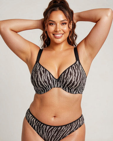 Zebra Wild Unlined Underwire Mesh Bra