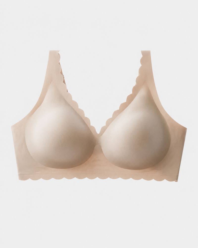 Deep V Seamless Scalloped Wireless Lift Bra