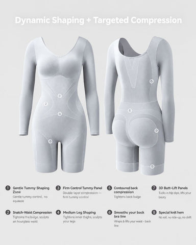 Long-Sleeve Full-Body Sculpting Shapewear Bodysuit