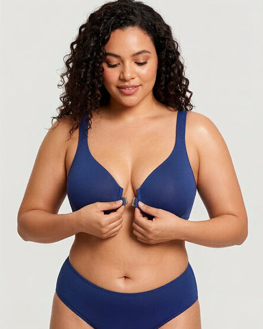 Women’s Front Closure Bra Full Coverage Posture Support Underwire Bra