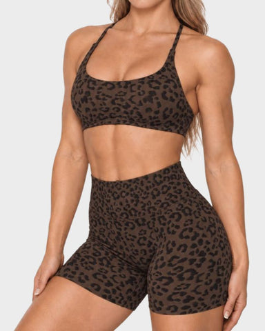 Seamless Multi-Print Sculpting Sports Bra & Shorts Set