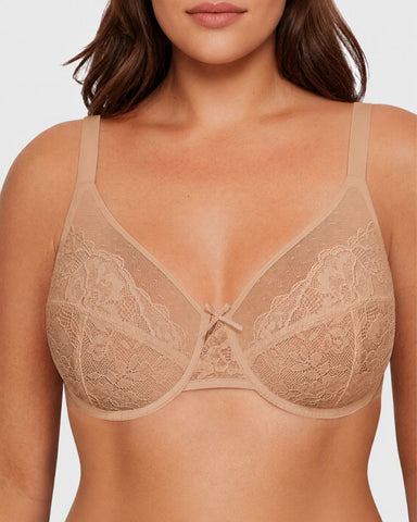 Floral Lace Unlined Full-Coverage Underwire Bra