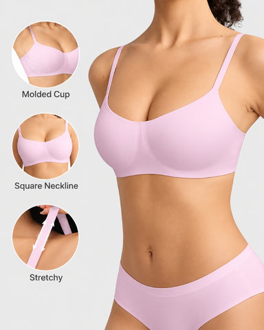 3-Pack Wireless Square-Neck Balconette Bras