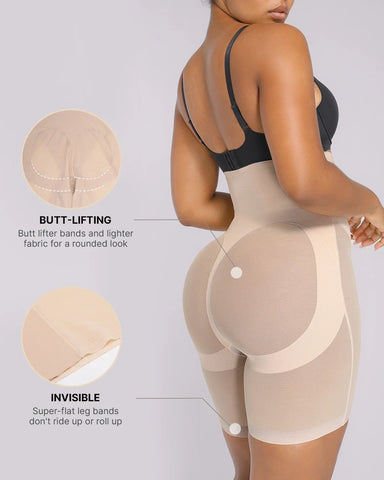 Mesh Smooth High-Waisted Mid Thigh Shorts