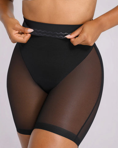 Mesh Smooth High-Waisted Mid Thigh Shorts