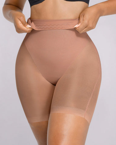 Mesh Smooth High-Waisted Mid Thigh Shorts
