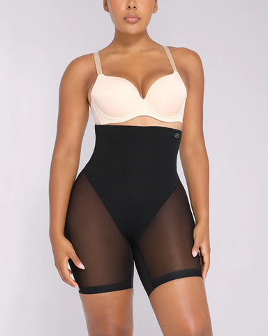 Mesh Smooth High-Waisted Mid Thigh Shorts