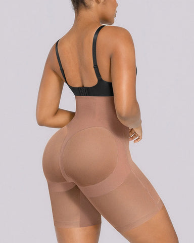 Mesh Smooth High-Waisted Mid Thigh Shorts