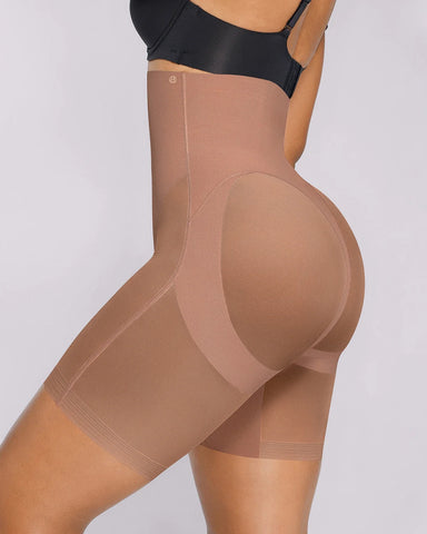 Mesh Smooth High-Waisted Mid Thigh Shorts