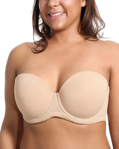 Strapless Mesh Underwire Balconette Bra