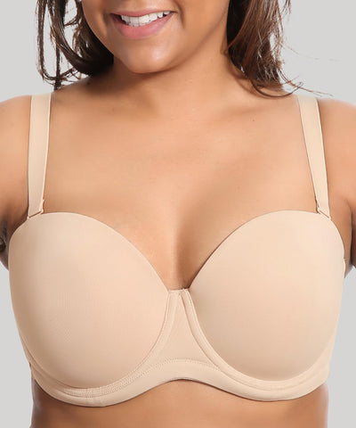Strapless Mesh Underwire Balconette Bra
