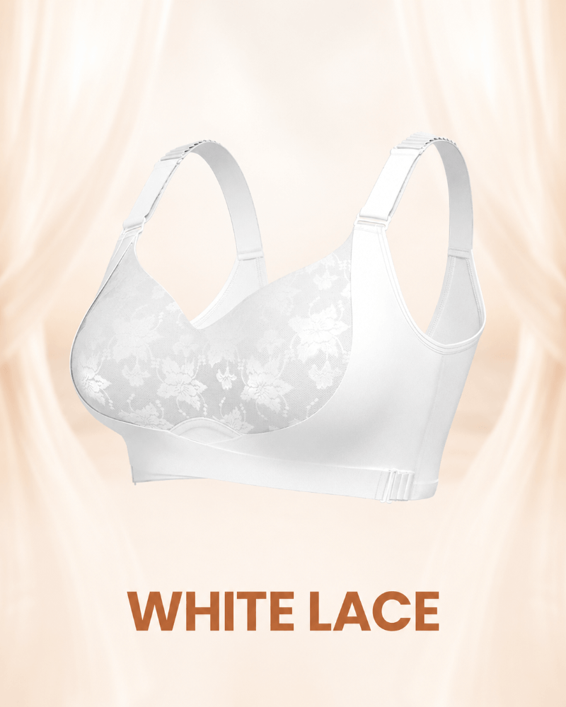 white  lace color bra