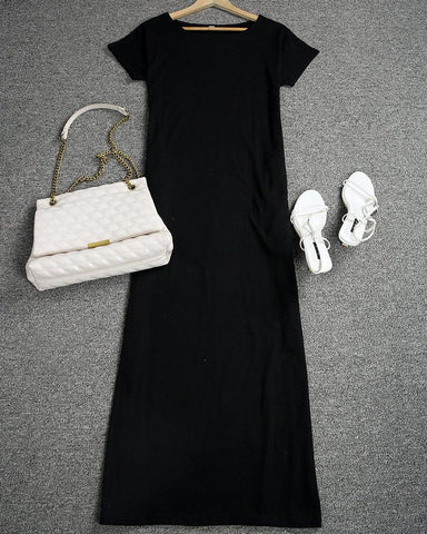 Women’s Solid Color Batwing Sleeve Casual Nightdress