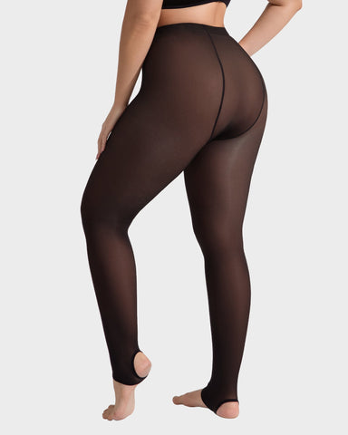 Slimming Semi-Sheer Black Tights