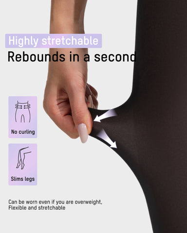 Slimming Semi-Sheer Black Tights