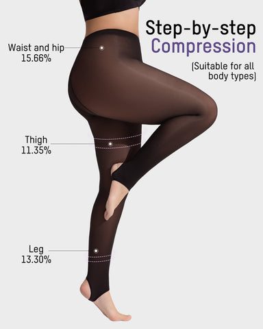 Slimming Semi-Sheer Black Tights