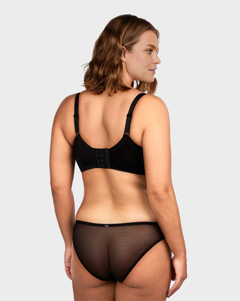 BOGO🔥Unlined Mesh Full Coverage Lace Minimizer Bra