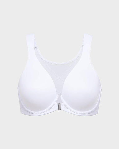 Front Closure Underwire Unlined Back Support Plunge Bra