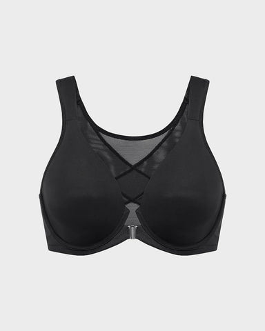 Front Closure Underwire Unlined Back Support Plunge Bra