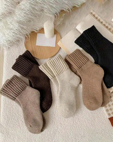 Cozy Ribbed Fleece Lined Crew Socks