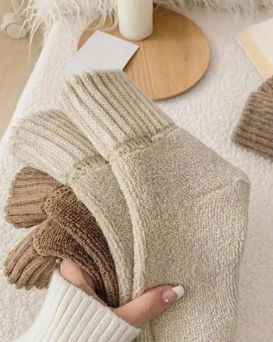 Cozy Ribbed Fleece Lined Crew Socks