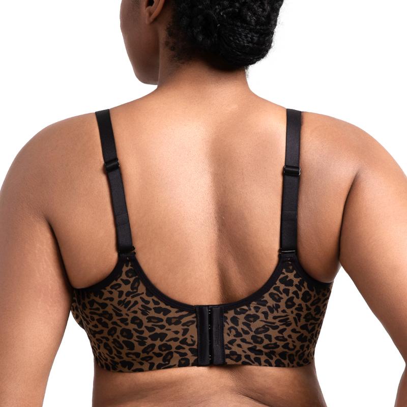 Leopard Mesh Wireless Bra – Breathable, Unlined & Plus Size Comfort