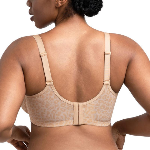 Leopard Mesh Wireless Bra – Breathable, Unlined & Plus Size Comfort