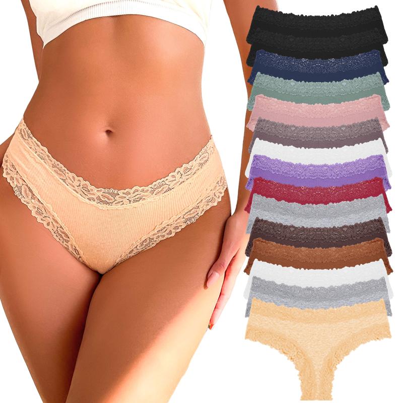 Women's Cotton Panties Lace Low Rise