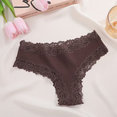 Women's Cotton Panties Lace Low Rise
