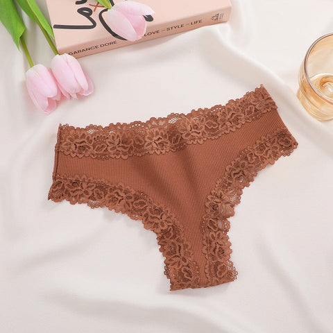 Women's Cotton Panties Lace Low Rise