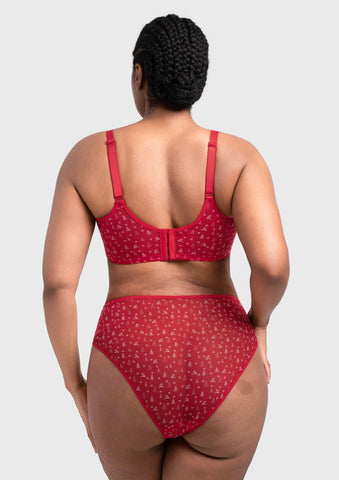 Christmas Holiday Edit Unlined Plus Size Non-padded Underwire Adjustable Straps Full Coverage Bra