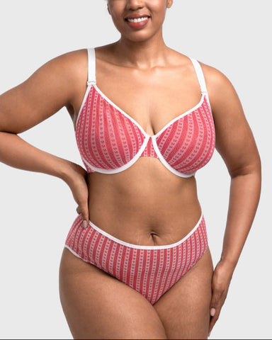 Christmas Holiday Edit Unlined Plus Size Non-padded Underwire Adjustable Straps Full Coverage Bra