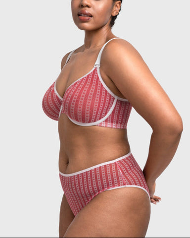 Christmas Holiday Edit Unlined Plus Size Non-padded Underwire Adjustable Straps Full Coverage Bra