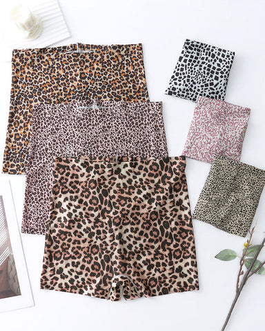 Mid-Rise Ice Silk Leopard Panties (6 Pack)
