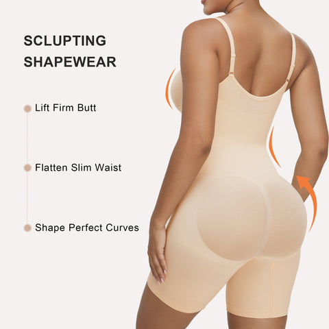 Women's High Elastic Zipper Adjustable Straps Breathable Mesh Design Tummy Control Body Shaper