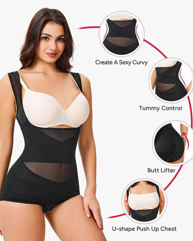 Shapecurve Shapewear Bodysuit Mesh Breathable, Invisible Tummy Control