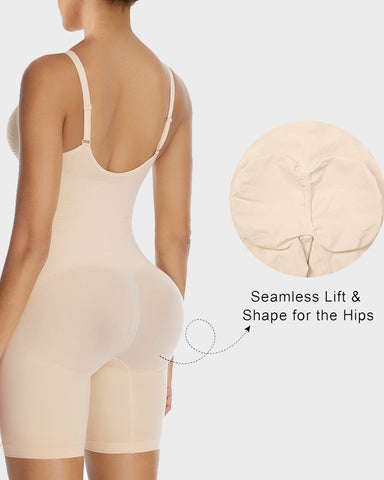 Women's High Elastic Zipper Adjustable Straps Breathable Mesh Design Tummy Control Body Shaper