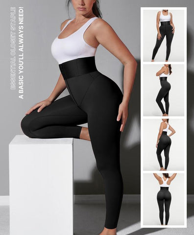 AirSlim ElasticFuse High-Waist Shaping Leggings – Tummy Control, Comfy Support, Black