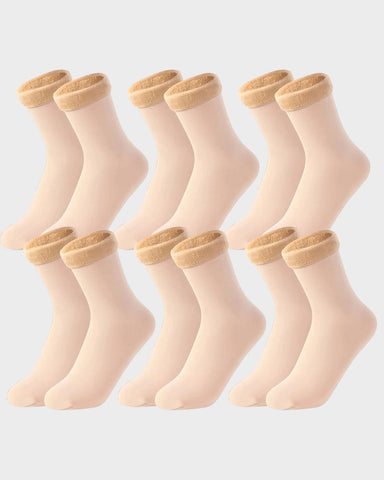 Fleece-Lined Thickened Winter Snow Socks (5 Pairs)