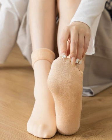 Fleece-Lined Thickened Winter Snow Socks (5 Pairs)