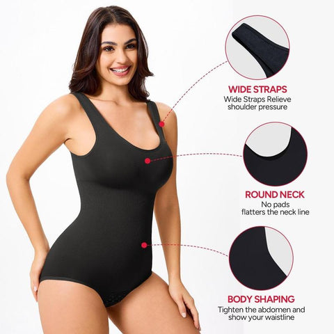 Women Seamless Round Neck Tummy Control Bodysuit