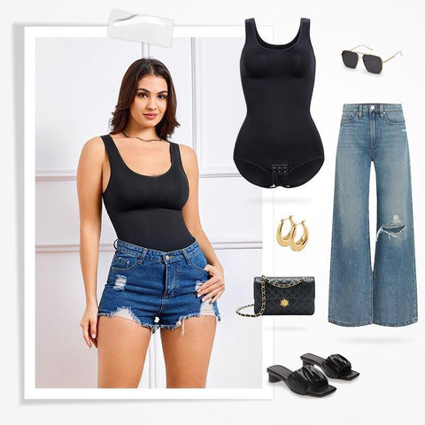 Women Seamless Round Neck Tummy Control Bodysuit