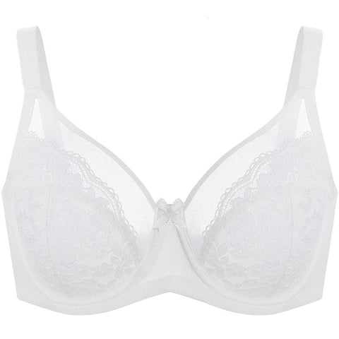 Floral lace shaping plus size bra