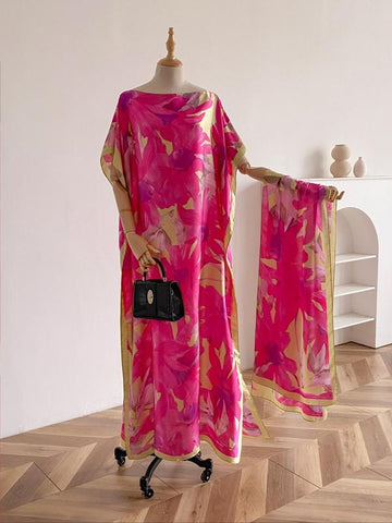 Women's Peacock Print Cape Shawl & Scarf Set – Elegant Beach Swim Cover-Up