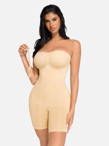 Shapecurve Seamless Strapless Bodysuit with Removable Straps