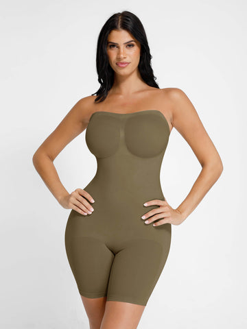 Shapecurve Seamless Strapless Bodysuit with Removable Straps